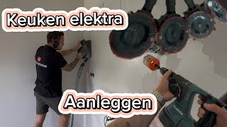 Elektra aanleggen voor een nieuwe keuken  Elektricien  Elektrotechniek [upl. by Anayaran970]