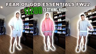 Fear of God Essentials FW22 TRY ON Haul Sizing Quality Outfits [upl. by Petra]