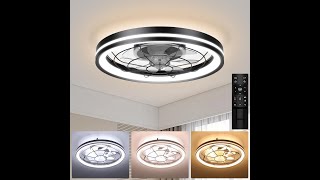 Hisummer 20inch Low Profile Ceiling Fan with Light and Remote [upl. by Jordan]