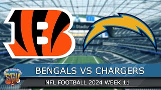 Cincinnati Bengals vs Los Angeles Chargers  NFL Week 11 2024 Full Game Highlights Madden 25 Sim [upl. by Inafit735]