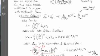 UCSB ChE120C Mass Transfer  From DittusBoelter to LintonSherwood via JFactor [upl. by Bortman]