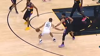 Steph with that Harden double stepback and just like the original that is indeed an uncalled travel [upl. by Leuas]