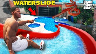 GTA 5  Franklin Opening a Water Park in Franklins House in GTA 5 [upl. by Lanevuj448]