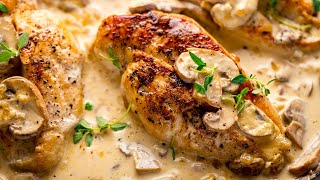 PanFried Chicken in a Creamy White Wine amp Garlic Sauce [upl. by Alym]