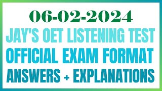 OET LISTENING TEST 06022024 oet oetexam oetnursing oetlisteningtest [upl. by Fowle]