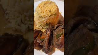 Brown Stew Chicken with coconut season Rice Jamaican style shorts jamaicanfood cooking [upl. by Reinwald]