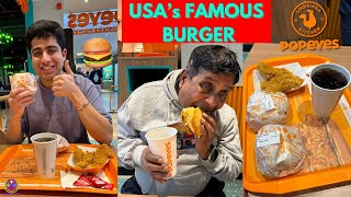 BUYING FULL MENU at POPEYES BURGER  FIRST TIME IN INDIA  😍😍 [upl. by Amand758]