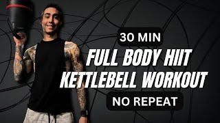 Full Body Kettlebell HIIT Workout  30 Min  No Repeat [upl. by Mahsih]