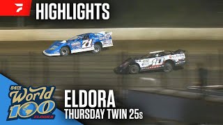 Thursday Twin 25s  World 100 at Eldora Speedway 9524  Highlights [upl. by Chelsae988]