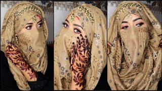 Wedding and Party Hijab style with Niqab  Hijab style 2022  Beyouandbeauty [upl. by Ysac]