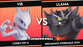 Vik Mewtwo vs Llama Incineroar  DreamHack India 2024  Smash Ultimate [upl. by Jinny]