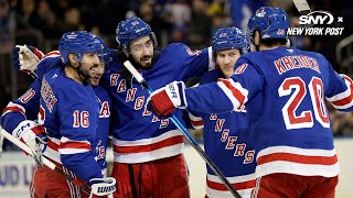 Peter Laviolette Mika Zibanejad and Chris Kreider assess the Rangers 43 win [upl. by Hassadah490]