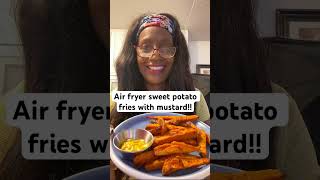 Air fryer sweet potato fries with mustard food chef fitchef sweetpotatorecipes foodie [upl. by Zeeba]