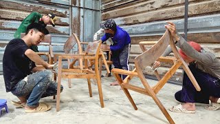 How Vietnamese Wooden Chair Factory MassProduces Mysterious Cafe Chair Manufacturing Process [upl. by Zischke]