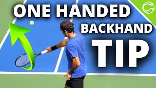 Tip for Instant One Handed Backhand Improvement [upl. by Laehpar]