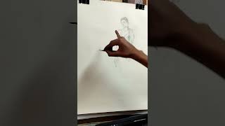 A beautiful lady artlovers drawing quicksketch shorts creativejourney art [upl. by Kast]