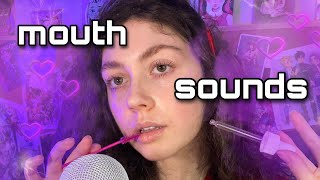 ASMR  Lots Of Nibbling Sounds om nom noms  spoolie pen glass dropper pencil lollipop stick [upl. by Paulie245]