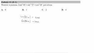 Wartość wyrażenia 2sin218°sin272°cos218° jest równa [upl. by Dorsy974]