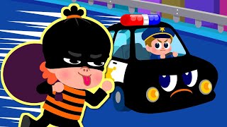 Sing Along Police Car and Police Officer ♪  Vehicles Nursery Rhymes amp Kids Song [upl. by Susanna]