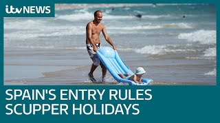 Spains Covid jab entry rules scupper British halfterm holidays  ITV News [upl. by Ayouqat]