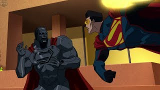 Four Supermans Fight at Lexcorp  Reign of the Supermen [upl. by Brion]