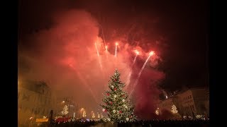 Novoročný ohňostroj 2018 Banská Bystrica [upl. by Euqinay]