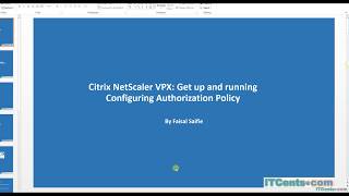 16Citrix NetScaler VPX SeriesConfiguring Authorization policy [upl. by Ahsinel433]