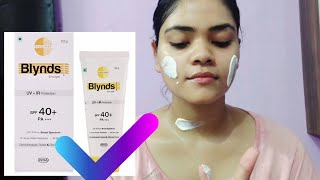 Blynds Emulgel SPF 40 PA  CW 374nm  Review  Application [upl. by Eneryt51]