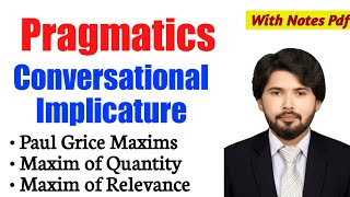 Conversational Implicature  Paul Grice Conversational Implicature  pragmaticsUrduHindi Notes Pdf [upl. by Rosse819]