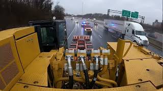 Transporting a brand new Cat 374 off the docks in Baltimore [upl. by Amliv257]