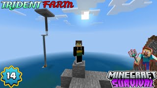 MAKE TRIDENT FARM IN SURVIVAL WORLD minecraft uniquekhiladi minecraftpe survivalseries [upl. by Kerril]