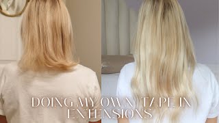 hair transformation tape in extensions on fine thin hair ft DOORES HAIR [upl. by Shreeves]