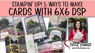 5 Ways to Make Cards using 6x6 Meandering Meadow DSP [upl. by Kalman14]