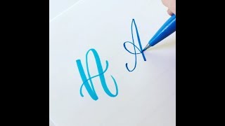 How to Write the Capital Alphabet 2 Styles in Calligraphy  Brush Lettering A to Z calligraphy [upl. by Hymie]