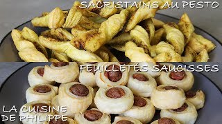 Sacristains au pesto et feuilletés saucisses [upl. by Stander498]