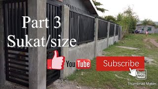 Part 3 total cost at sukat ng bakodfence [upl. by Nosirrag]