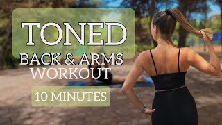 10 minute TONED BACK amp ARMS WORKOUT  No equipment  home workout [upl. by Pump]