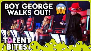 Coach Boy George WALKS OUT after PHENOMENAL Blind Audition on The Voice  Bites [upl. by Esadnac]