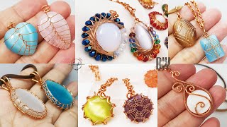 DIY wire wrap gemstones without holes  6 easy and beautiful pendant making [upl. by Nevaeh529]