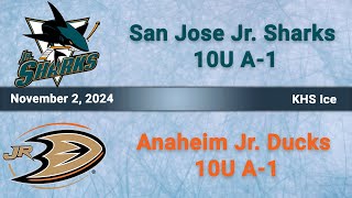 San Jose Jr Sharks 10A1 vs Anaheim Jr Ducks 10A1 [upl. by Tremain618]