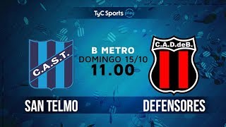 Primera B Metropolitana San Telmo vs Defensores de Belgrano l PrimeraBenTyC [upl. by Ainak]