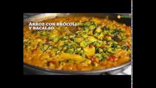 Paella de arroz con brócoli y bacalao [upl. by Ivatts]