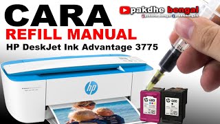 CARA REFILL MANUAL HP 3775 cara refill hp3775 how to manual refill hp3775 TutorialPrinter [upl. by Tapes]