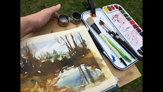 Minimalistic Plein Air Setup for Watercolor [upl. by Starinsky]