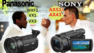 Sony AX53 vs Panasonic WXF1 VX1amp new VX3 A 20242025 camcorder battle [upl. by Burton229]