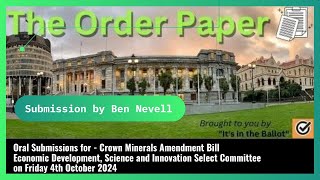 Ben Nevell from flooded Dunedin submission on the Crown Minerals Amendment Bill [upl. by Assirem]