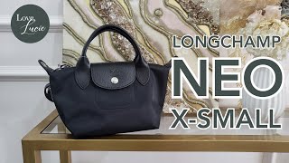 THE BAG REVIEW LONGCHAMP NEO XS  DIFFERENCE WITH ENERGY  WHAT FITS [upl. by Meara]