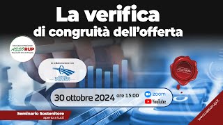 LA VERIFICA DI CONGRUITÀ DELLOFFERTA [upl. by Latnahc]