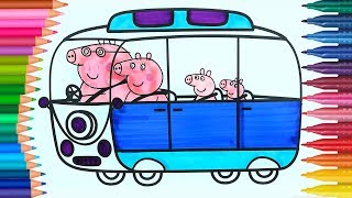 Colorare arcobaleno Peppa Maiale l Come disegnare coloring book l Imparare colori video per bambini [upl. by Kilk]