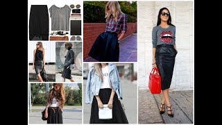 How to Wear Black Skirt  Trendy Outfits Ideas 2018 [upl. by Pierrette978]